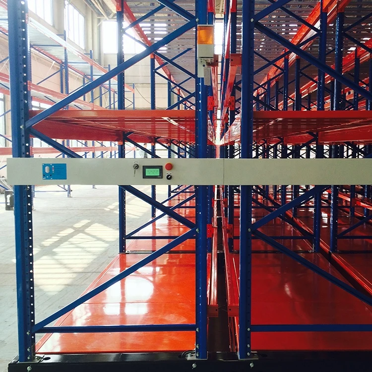 High Density Warehouse Automated Retrieval Type Electric Mobile Pallet Racking