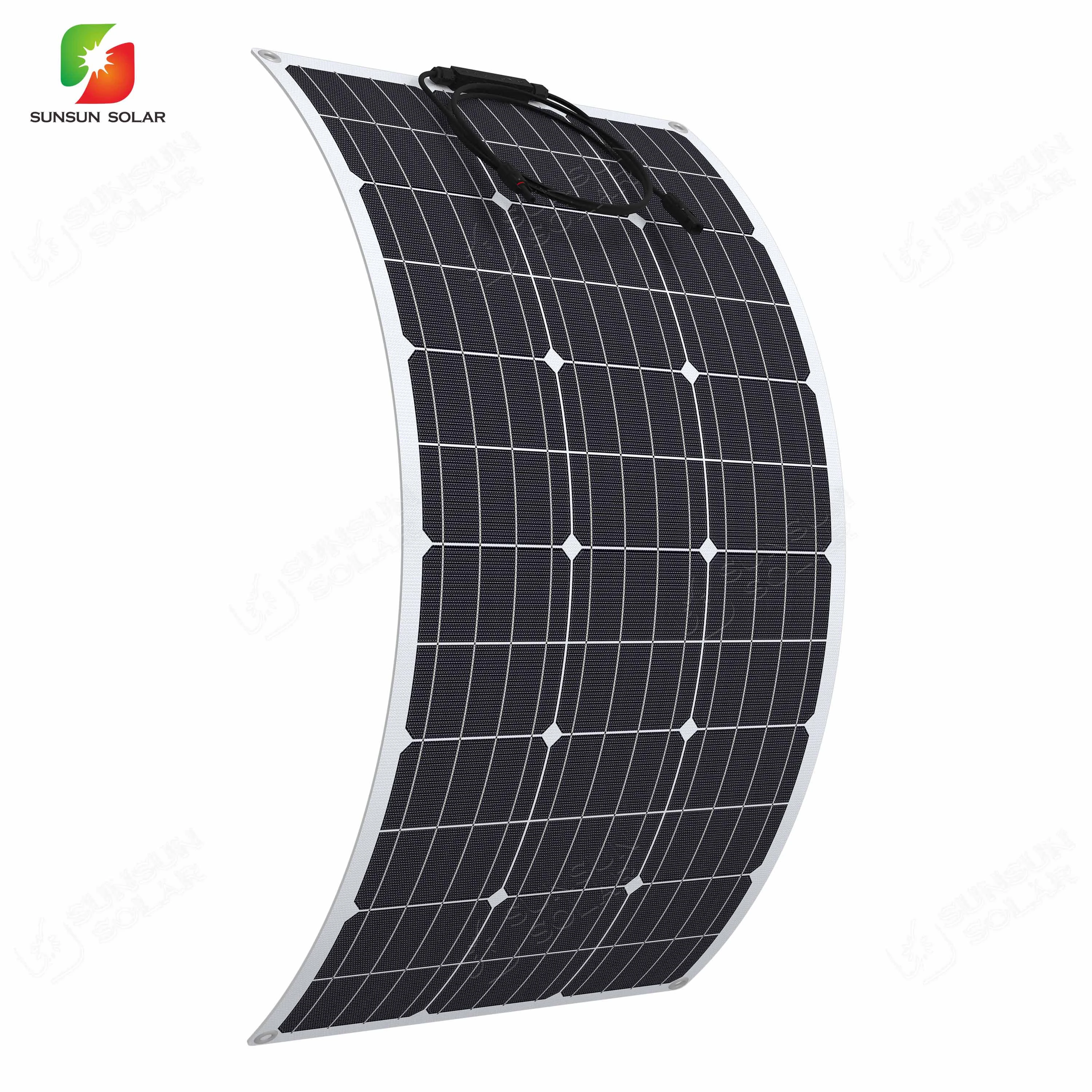 High efficiency 80W 18V ETFE monocrystalline cell semi flexible pv solar panel