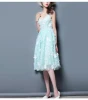 High-grade chinese clothing manufacturers sleeveless mint lace women dress traditional chinese clothing