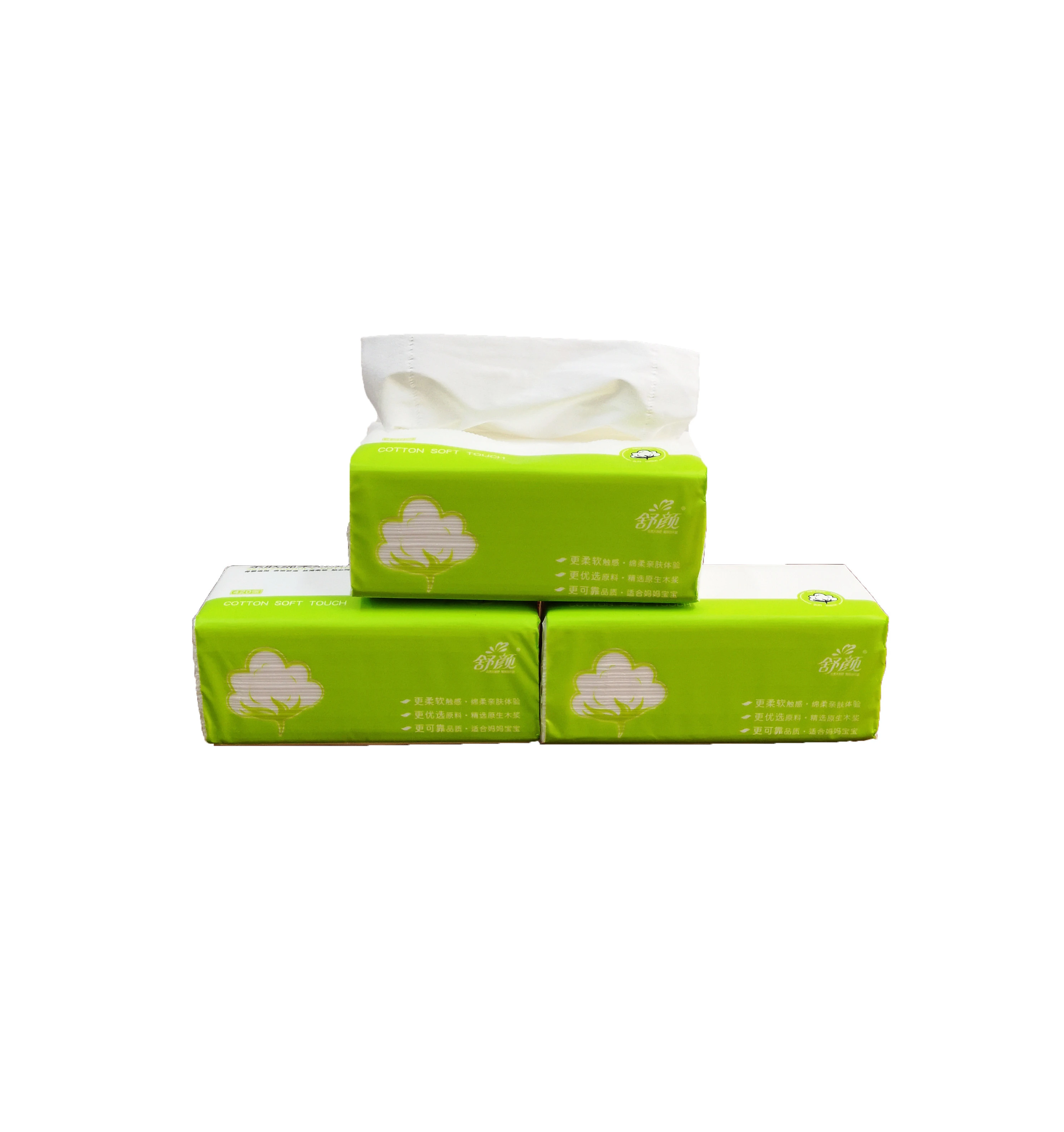 High Quality 390 Sheets Custom Embossed Facial Tissue