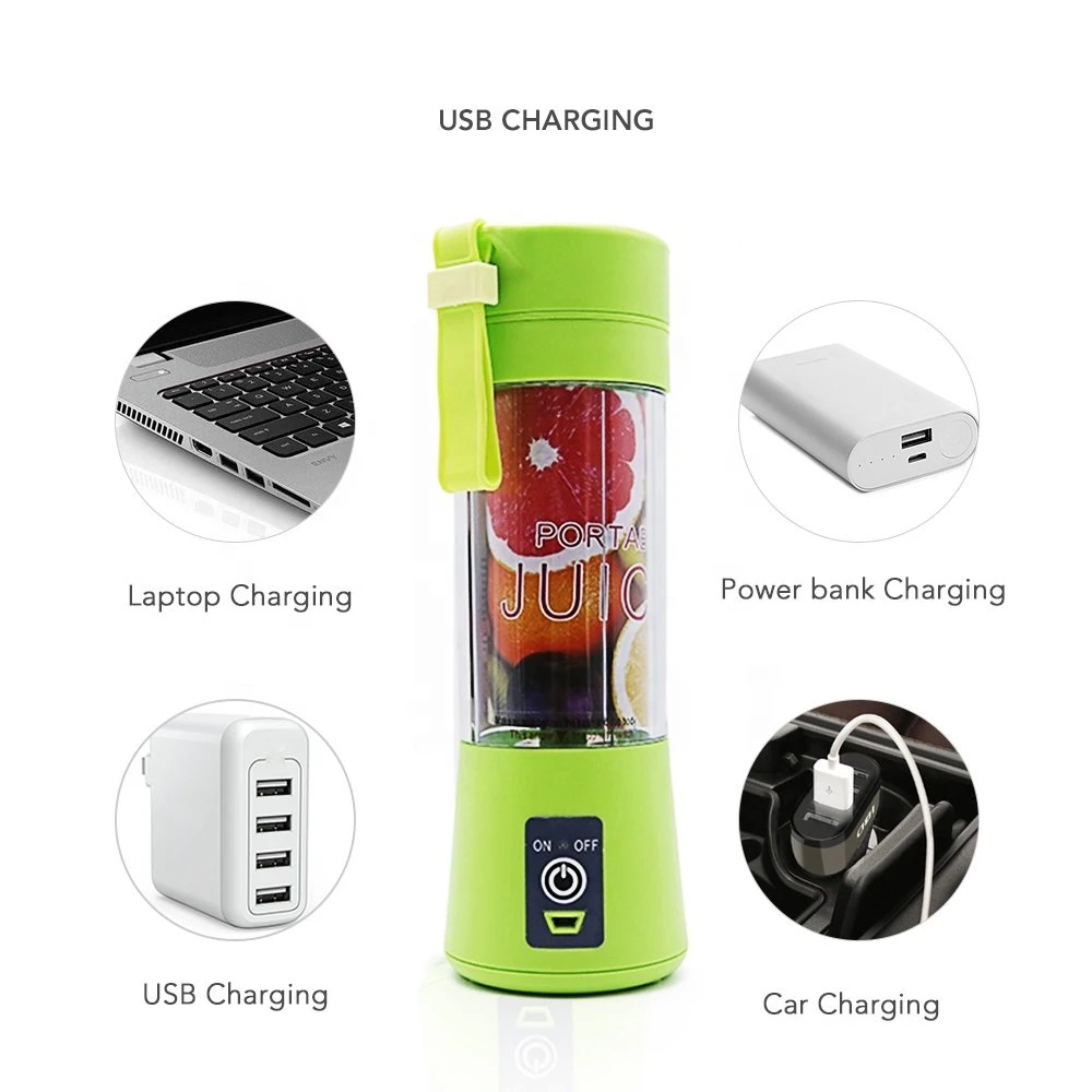 High Quality 4 Blades Rechargeable Portable USB Juicer Blender Cup