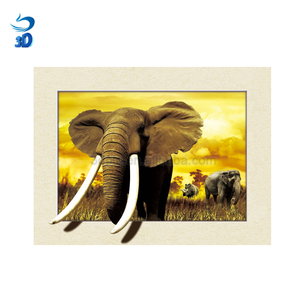 high quality animal elephant 3d lenticular picture customize poster with 5d effect