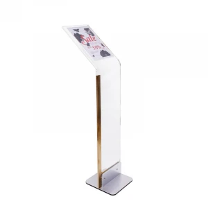 high quality clear A3 acrylic brochure holder floor standing advertising poster sign display stand Acrylic floor display stand