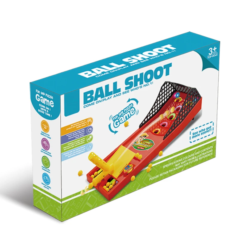 High quality kids portable mini desktop shooting ball board game with music light