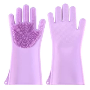 high quality latex silicone heat-resistant hot pet cleaning brush clean room  fish scale cleaning duster glove