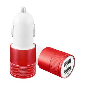 High Quality Multi-Color Optional 2Amp Dual Usb Phone Car Charger