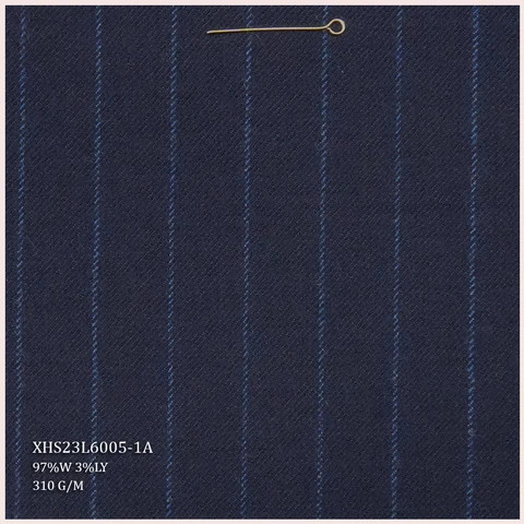 High quality STOCK Worsted Merino Wool Luxury Italian Suiting Fabric 97% Wool Blend Fabric STRIP for Men Suits