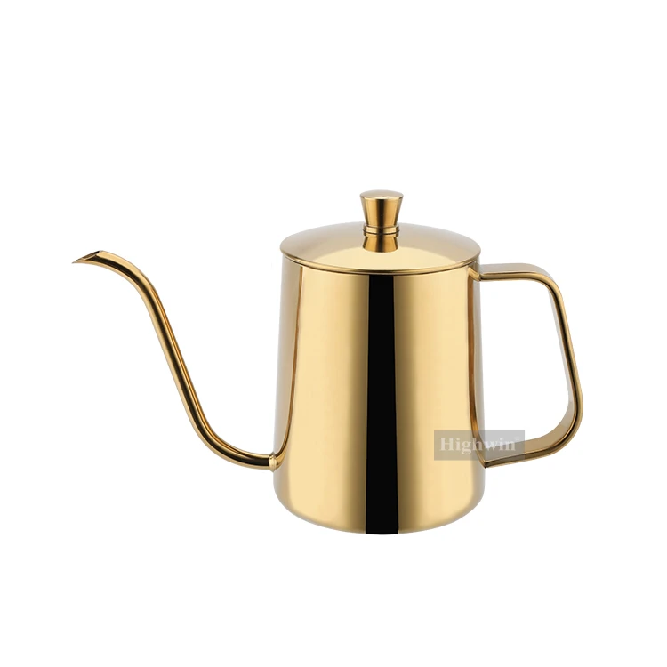Highwin Gold Painting Hand Brew Tea Coffee Tools Maker Hand-made Gooseneck Kettle Coffee Dripper  Coffee Canister Gift Set
