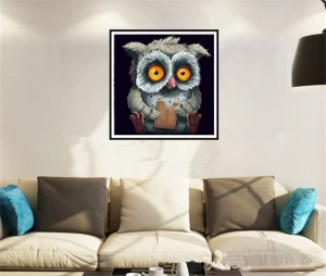 Home Decorations Special Shaped Rhinestones Diamond Embroidery Art Blue Owl Drill 5d DIY Diamond painting