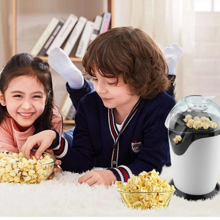Home Mini Popcorn Maker Machine With Butter Melting Container Healthy Air Popped Popcorn Snacks