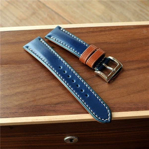 horse leather watch band high quality crazy horse leather watch strap 20/22/24mm leather strap for smart watch