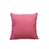 Hot products Imitation linen solid color simple square pillow small ball lace cushion sofa pillow cushion cover