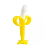 Hot sale baby teether silicone banana baby infant training toothbrush and teether