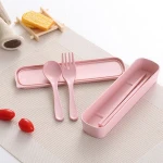Hot Sale Biodegradable Durable Fork Spoon Chopsticks Bamboo Fiber Tableware