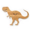 Hot sale eco-friendly dinosaur shape bamboo wood wall clock for kids