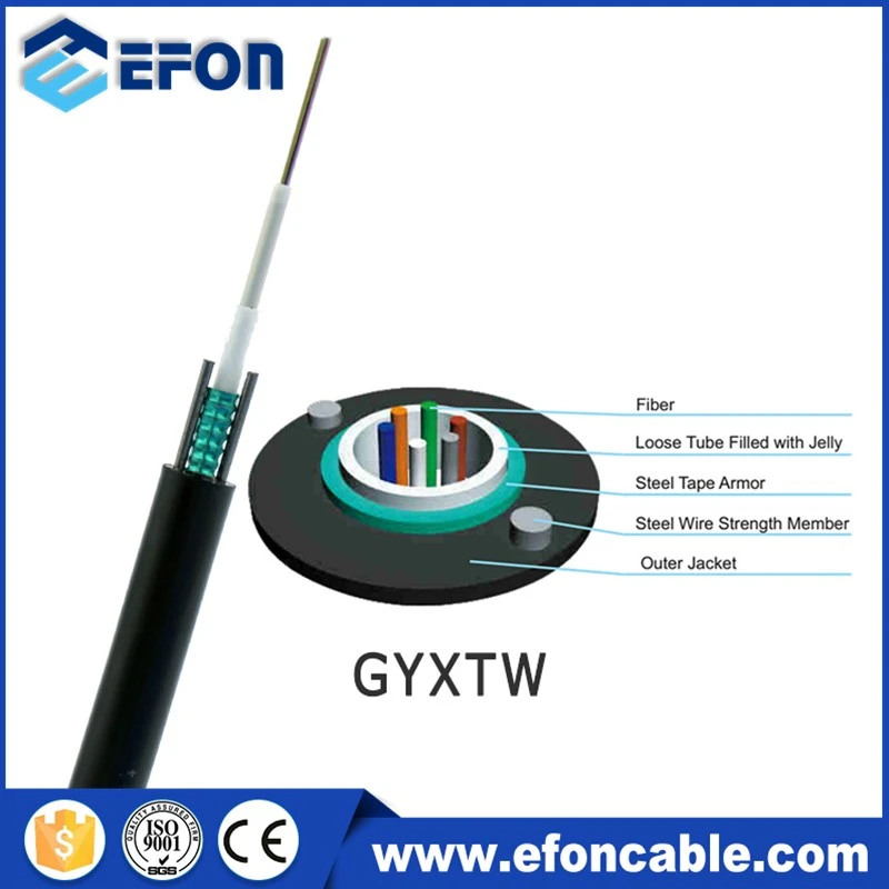 Hot Sale GYXTW Cable Free Samples Steel Tape Armored Sheath Outdoor Duct Burial Direct Cable 2-24cores Singlemode Fiber Optical