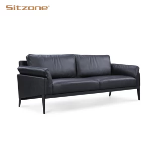 hot sale home sofa set furniture modern black leather sofa for office