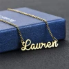Hot sale laser casting necklace 14k gold chain name plate necklace personalised