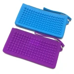 Hot Sale Lovely Cute Silicone Pen Pouch DIY Puzzle Block Kids Zipper Silicone Pencil Cases