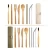 Import Hot Sale Outdoor Travel Picnic 7PC flatware set with toothbrush Natural Eco Friendly Reusable Bamboo Cutlery Travel Set from China