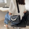 Hot sale pearl handle vegan leather embroidery bags women shoulder sling hand bag ladies handbag purses 2021