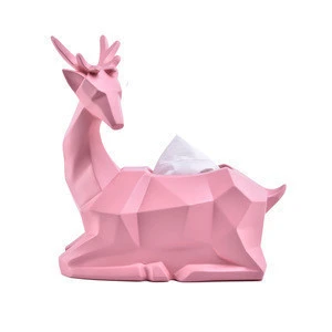 hot sale style resin deer tissue box holders for home decoration