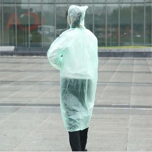 Hot Sale Transparent Plastic Disposable Portable Raincoat Outdoor Adult Poncho Rain Gear