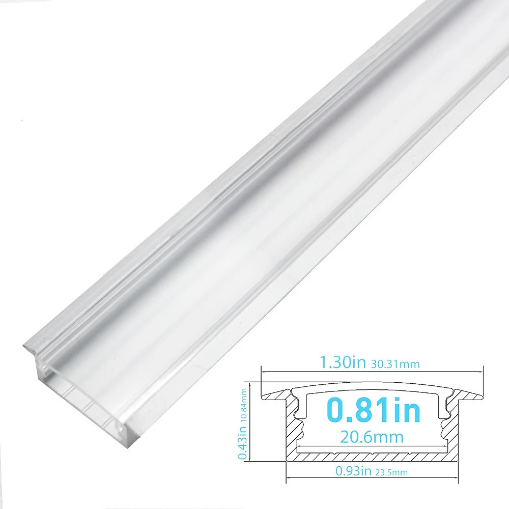 Hot sell led strip aluminum profile U shape U03 6.6ft/2m aluminum 10*30mm aluminum frames