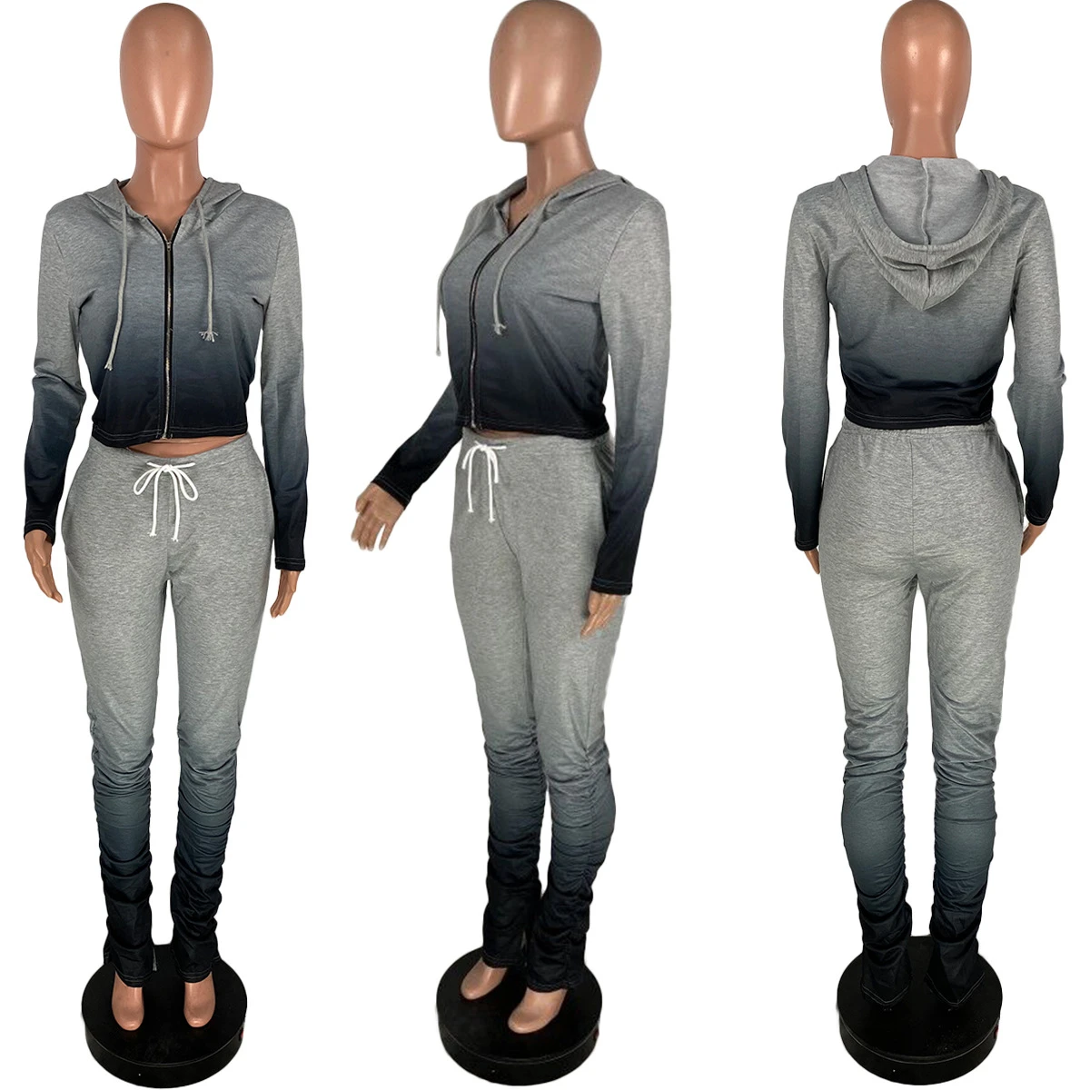 Hot Seller Custom Striped Side Zip Female Coat Long Pants Two Piece Women Clothing Sports Training Wear Jogging Suits Wholesale