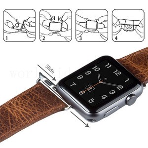 Hot Selling Crazy Horse First-Layer Genuine Leather Watch Band for Apple Watch 38mm/42mm