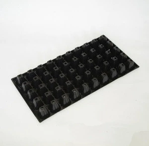 Hot selling high quality durable 50,72,128 cells plastic black PS nursery plug seeding trays