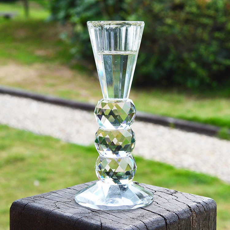 Hot Selling Home Decoration Glass Candle Holder Candlestick Crystal Candle Holder