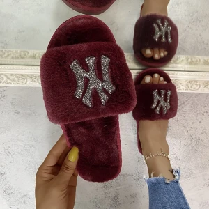 Hot Selling Mini Bling Purse and Shoes Luxury Fashion New York Designers ny Fur Women Slippers