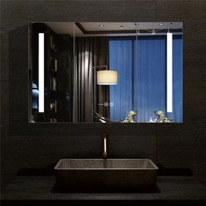 hot selling touch screen illuminated LED Hotel led wall mirrors frameless bath mirrors bathroom lighted glass mirror