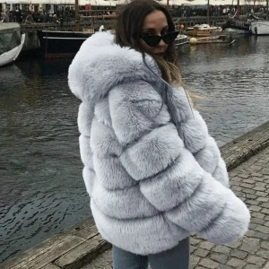 Hot Selling Women Winter Faux Fur Jacket Teddy Fashion Fluffy Plus Size Coats