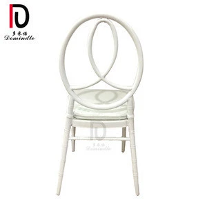 hotel furniture banquet use iron frame stackable white phoenix wedding chair