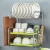 Import Household product high quality silver home kitchen storage 3 tiers Stain Steel dish rack with chopsticks rack from China