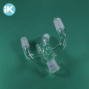 Huke Science High Quality Customized Glass Lab Adapters 4-Way Connecting Adapter