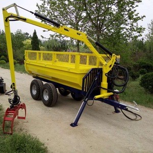 hydraulic  dump trailer for atv in car trailer with crane grapple winch for walking tractor