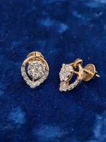 IGI Certified Standard Quality 14k Gold Lab Grown Diamond Stud Earrings for Women with Elegant Looking Fashion Jewelry Earrings