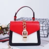 imported branded bag collision color female luxury designer PU tote handbag for women SH943