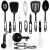 Import In stock of 25 Pieces kitchen utensil kit holder stainless steel Nylon Kitchen Cooking Utensils from China