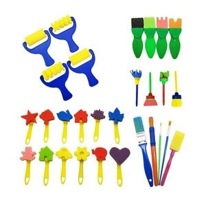 IN43773-26 29pcs Low MOQ Wholesale Art Supplies Paint Brush Set , Kids Art Hobby Craft Sponge Set