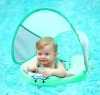 Infant safe and free inflatable body ring with sunshade sunscreen swimming ring home swimming pool use