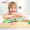 iWood Series Wooden Vehicles Peg Transport Puzzle for 1 Year Old Girl and Boy Gifts Learning Toys for Toddlers
