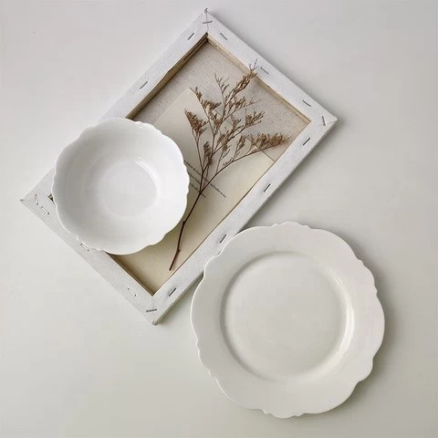 Joy Tableware Ceramic Breakfast  Flower Pattern Dinnerware Set Microwave Safe Plate Set