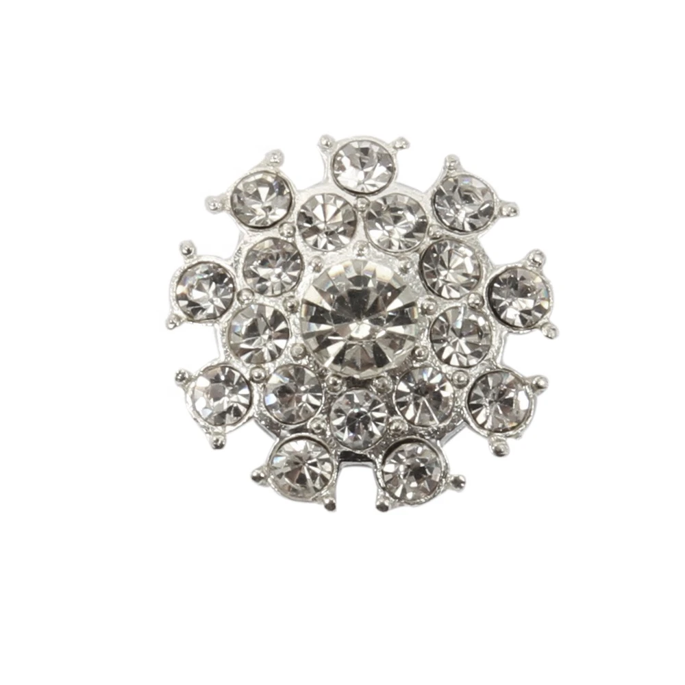 Kavatar Cheap Wholesale Fancy Round Diamante Crystal Rhinestone Buttons
