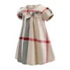 Kids designer clothes girls dresses summer preppy style european and american girl plaid cotton dress