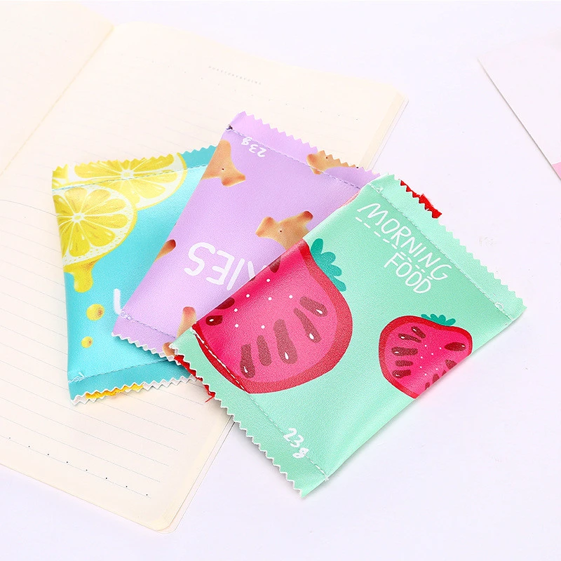 Kids fancy purses popular delicious snacks icecream cute  pattern PU leather mini coin purse card holder