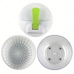 Kitchen Unique Design Bpa-free Household Multi-functional Manual Collapsible Green and White Plastic Salad Spinner
